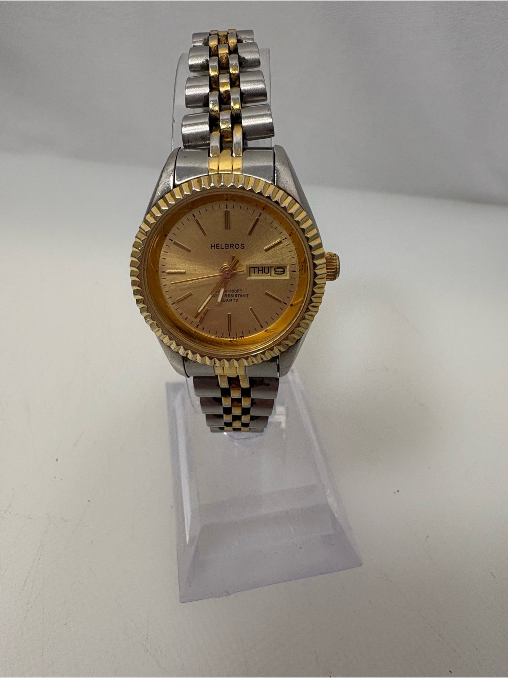 Vintage Women’s Helbros Two-Tone Gold & Silver Date Watch